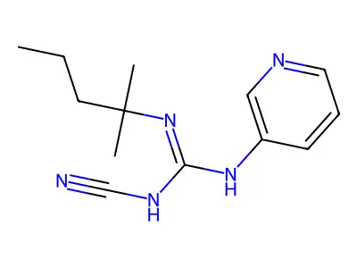 Guanidine, 2-cyano-1-(1,1-dimethylbutyl)-3-(3-pyridyl)- structure