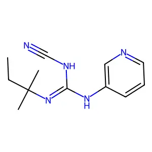 N-Cyano-N'-(1,1-dimethylpropyl)-N''-3-pyridinylguanidine structure