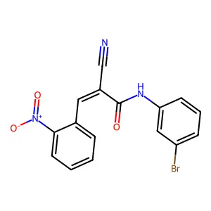 (Z)-N-(3-bromophenyl)-2-cyano-3-(2-nitrophenyl)prop-2-enamide structure