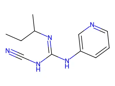 N-Butan-2-yl-N''-cyano-N'-pyridin-3-ylguanidine structure
