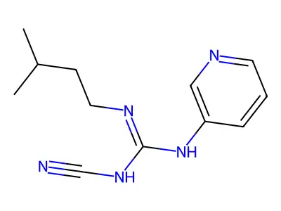 N-Cyano-N''-(3-methylbutyl)-N'-pyridin-3-ylguanidine structure