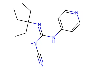 Guanidine, 2-cyano-1-(1,1-diethylpropyl)-3-(4-pyridyl)- structure