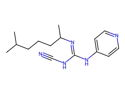 N''-Cyano-N-(6-methylheptan-2-yl)-N'-pyridin-4(1H)-ylideneguanidine structure