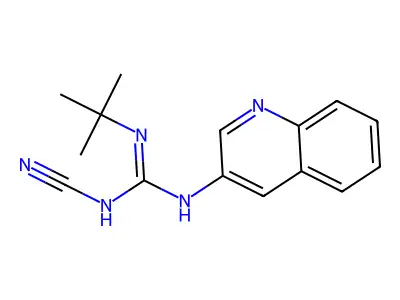 Guanidine, 1-tert-butyl-2-cyano-3-(3-quinolyl)- structure