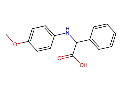 2-((4-Methoxyphenyl)amino)-2-phenylacetic acid structure