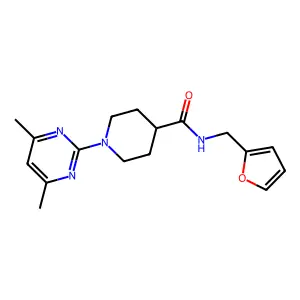 4-Piperidinecarboxamide, 1-(4,6-dimethyl-2-pyrimidinyl)-N-(2-furanylmethyl)- structure