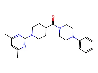 [1-(4,6-Dimethyl-2-pyrimidinyl)-4-piperidinyl](4-phenyl-1-piperazinyl)methanone structure