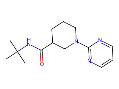 N-tert-butyl-1-(pyrimidin-2-yl)piperidine-3-carboxamide structure