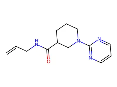 N-prop-2-enyl-1-pyrimidin-2-ylpiperidine-3-carboxamide structure