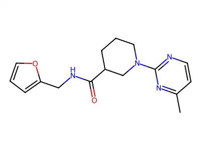 N-(furan-2-ylmethyl)-1-(4-methylpyrimidin-2-yl)piperidine-3-carboxamide structure