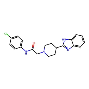 2-[4-(1H-benzimidazol-2-yl)piperidin-1-yl]-N-(4-chlorophenyl)acetamide structure
