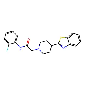 2-[4-(1,3-benzothiazol-2-yl)piperidin-1-yl]-N-(2-fluorophenyl)acetamide structure