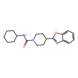 4-(1,3-benzoxazol-2-yl)-N-cyclohexylpiperidine-1-carboxamide structure