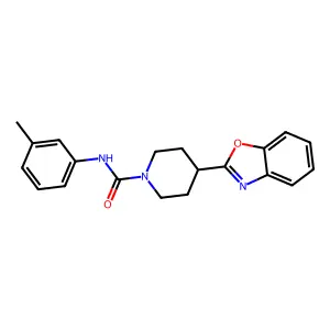 4-Benzooxazol-2-yl-piperidine-1-carboxylic acid m-tolylamide structure