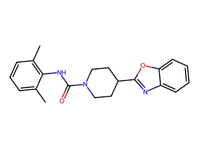 4-(1,3-benzoxazol-2-yl)-N-(2,6-dimethylphenyl)piperidine-1-carboxamide structure