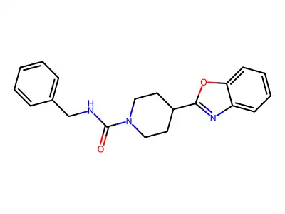 1-Piperidinecarboxamide, 4-(2-benzoxazolyl)-N-(phenylmethyl)- structure
