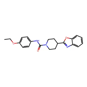 1-Piperidinecarboxamide, 4-(2-benzoxazolyl)-N-(4-ethoxyphenyl)- structure