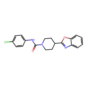 4-(1,3-benzoxazol-2-yl)-N-(4-chlorophenyl)piperidine-1-carboxamide structure