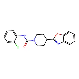 1-Piperidinecarboxamide, 4-(2-benzoxazolyl)-N-(2-chlorophenyl)- structure