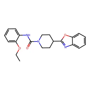 1-Piperidinecarboxamide, 4-(2-benzoxazolyl)-N-(2-ethoxyphenyl)- structure