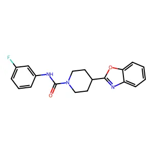 1-Piperidinecarboxamide, 4-(2-benzoxazolyl)-N-(3-fluorophenyl)- structure