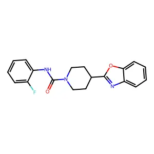 4-(1,3-benzoxazol-2-yl)-N-(2-fluorophenyl)piperidine-1-carboxamide structure