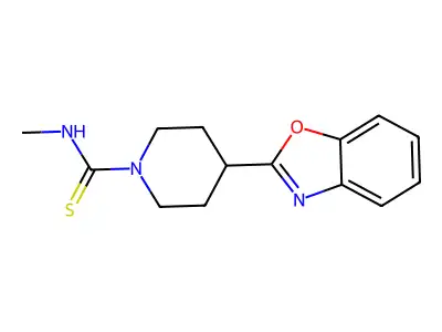 4-(1,3-benzoxazol-2-yl)-N-methylpiperidine-1-carbothioamide structure