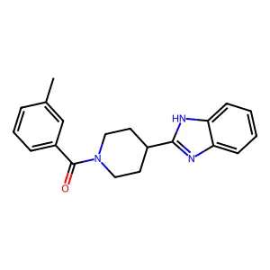 (4-(1H-benzo[d]imidazol-2-yl)piperidin-1-yl)(m-tolyl)methanone structure