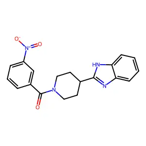(4-(1H-benzo[d]imidazol-2-yl)piperidin-1-yl)(3-nitrophenyl)methanone structure