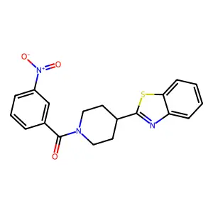 4-Benzothiazol-2-ylpiperidyl 3-nitrophenyl ketone structure