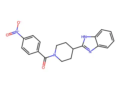 (4-(1H-benzo[d]imidazol-2-yl)piperidin-1-yl)(4-nitrophenyl)methanone structure
