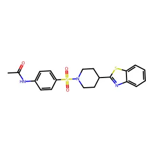 N-(4-{[4-(1,3-benzothiazol-2-yl)piperidin-1-yl]sulfonyl}phenyl)acetamide structure