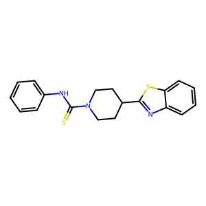 1-Piperidinecarbothioamide, 4-(2-benzothiazolyl)-N-phenyl- structure