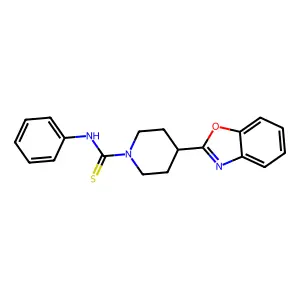 4-(1,3-benzoxazol-2-yl)-N-phenylpiperidine-1-carbothioamide structure