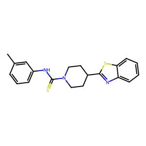4-Benzothiazol-2-yl-piperidine-1-carbothioic acid m-tolylamide structure