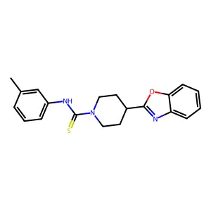 4-(1,3-benzoxazol-2-yl)-N-(3-methylphenyl)piperidine-1-carbothioamide structure