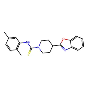 1-Piperidinecarbothioamide, 4-(2-benzoxazolyl)-N-(2,5-dimethylphenyl)- structure