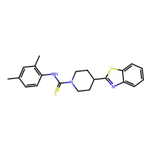 1-Piperidinecarbothioamide, 4-(2-benzothiazolyl)-N-(2,4-dimethylphenyl)- structure