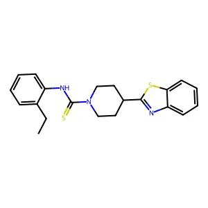 1-Piperidinecarbothioamide, 4-(2-benzothiazolyl)-N-(2-ethylphenyl)- structure