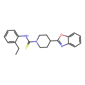 4-(1,3-benzoxazol-2-yl)-N-(2-ethylphenyl)piperidine-1-carbothioamide structure
