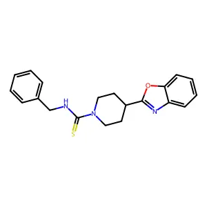 1-Piperidinecarbothioamide, 4-(2-benzoxazolyl)-N-(phenylmethyl)- structure