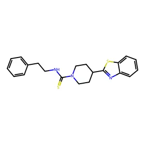 1-Piperidinecarbothioamide, 4-(2-benzothiazolyl)-N-(2-phenylethyl)- structure