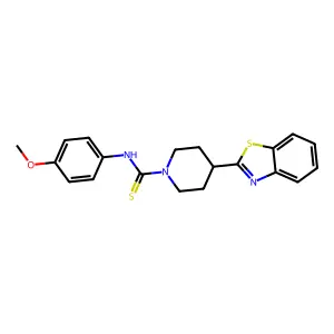 1-Piperidinecarbothioamide, 4-(2-benzothiazolyl)-N-(4-methoxyphenyl)- structure