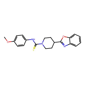 1-Piperidinecarbothioamide, 4-(2-benzoxazolyl)-N-(4-methoxyphenyl)- structure