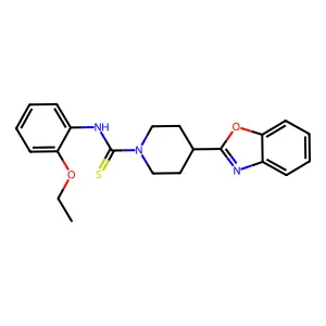4-Benzooxazol-2-yl-piperidine-1-carbothioic acid (2-ethoxy-phenyl)-amide structure