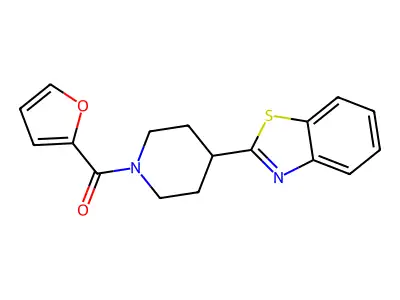 Piperidine, 4-(2-benzothiazolyl)-1-(2-furanylcarbonyl)-(9CI) structure