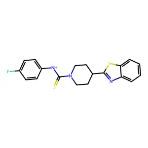 1-Piperidinecarbothioamide, 4-(2-benzothiazolyl)-N-(4-fluorophenyl)- structure