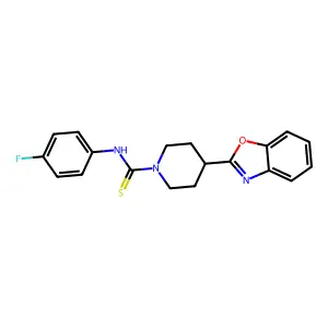 1-Piperidinecarbothioamide, 4-(2-benzoxazolyl)-N-(4-fluorophenyl)- structure