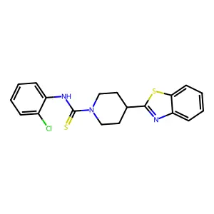 1-Piperidinecarbothioamide, 4-(2-benzothiazolyl)-N-(2-chlorophenyl)- structure