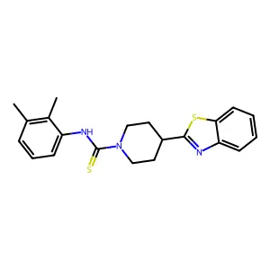 1-Piperidinecarbothioamide, 4-(2-benzothiazolyl)-N-(2,3-dimethylphenyl)- structure